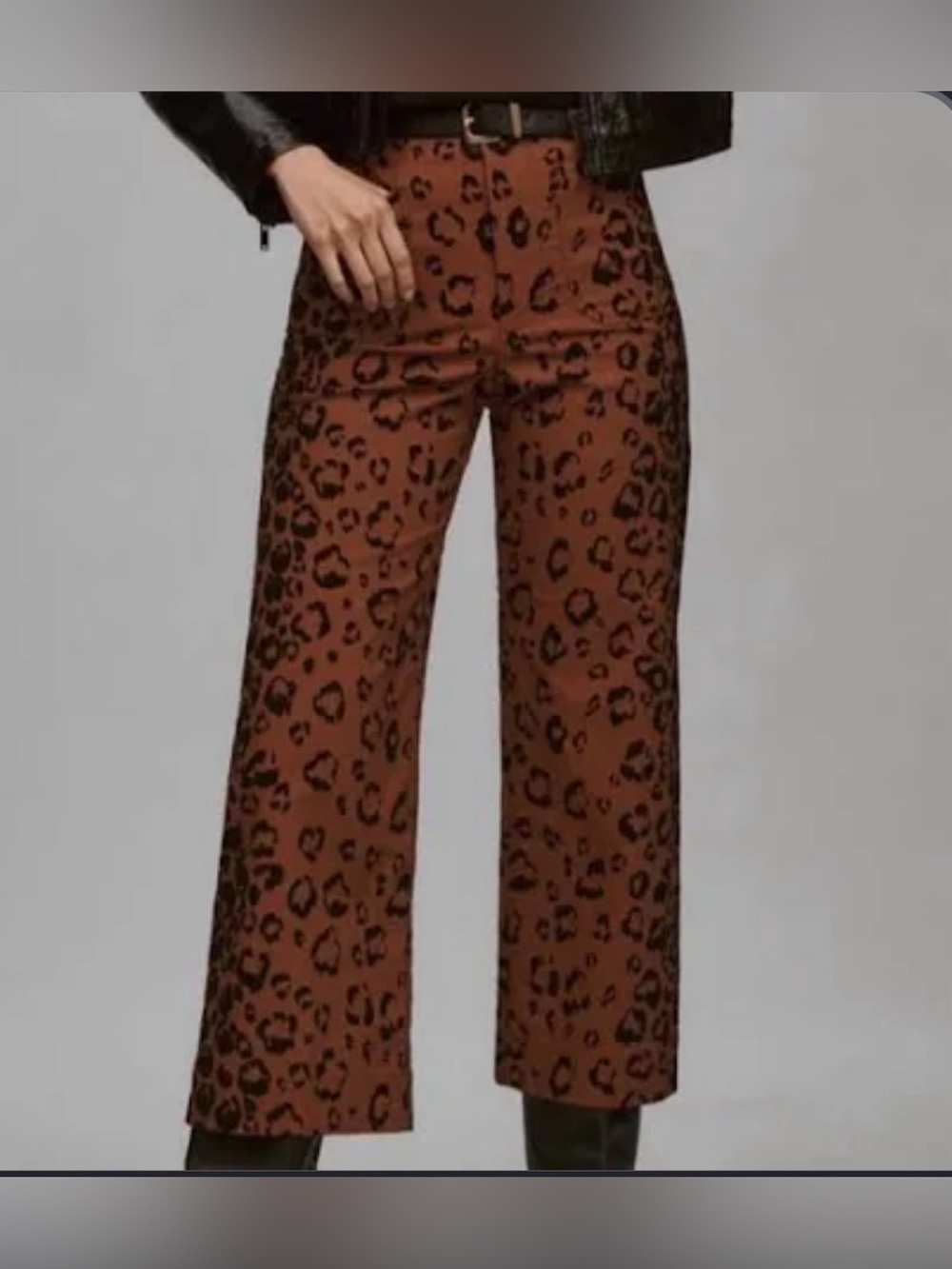 MAEVE by Anthropologie The Colette Cropped Wide-Leg Animal Print Pants
